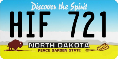 ND license plate HIF721