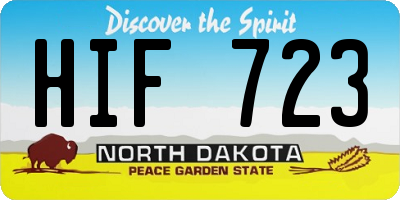 ND license plate HIF723