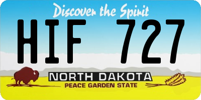 ND license plate HIF727