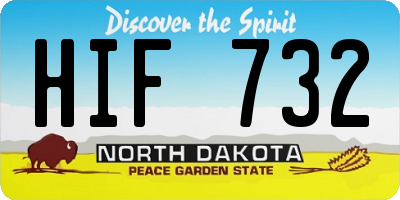 ND license plate HIF732