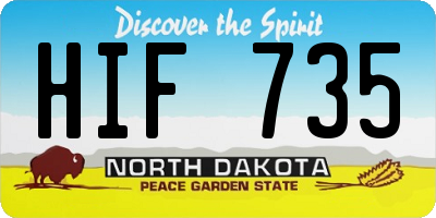 ND license plate HIF735