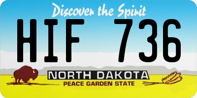 ND license plate HIF736