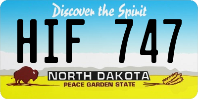 ND license plate HIF747
