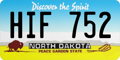 ND license plate HIF752