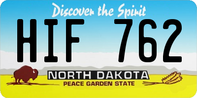 ND license plate HIF762