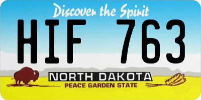 ND license plate HIF763