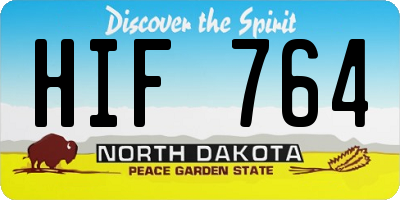 ND license plate HIF764