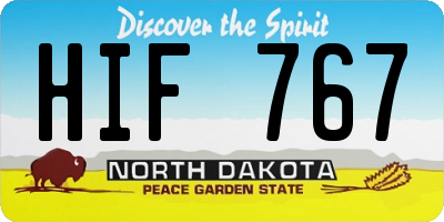 ND license plate HIF767