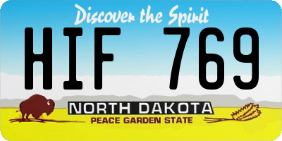 ND license plate HIF769