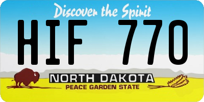 ND license plate HIF770
