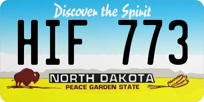 ND license plate HIF773