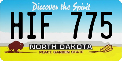 ND license plate HIF775