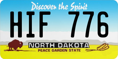 ND license plate HIF776