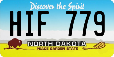 ND license plate HIF779