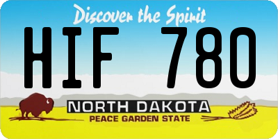 ND license plate HIF780