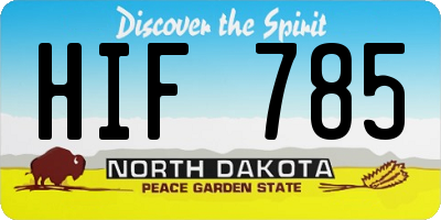 ND license plate HIF785