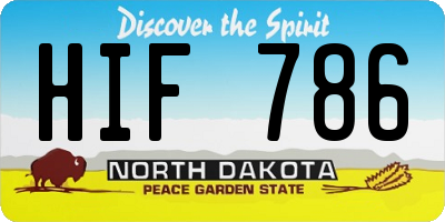 ND license plate HIF786