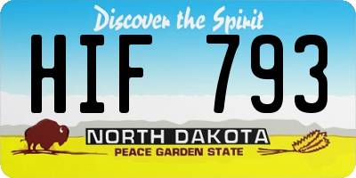 ND license plate HIF793