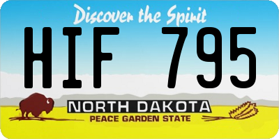 ND license plate HIF795