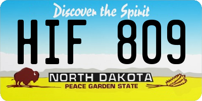 ND license plate HIF809
