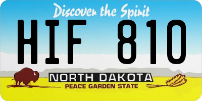 ND license plate HIF810