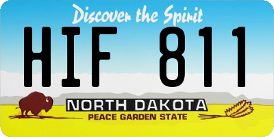 ND license plate HIF811