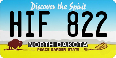 ND license plate HIF822