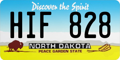 ND license plate HIF828