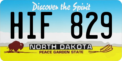ND license plate HIF829