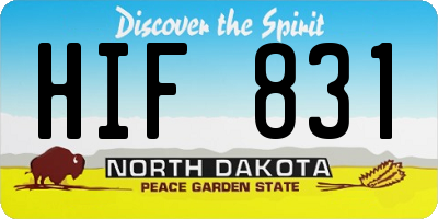 ND license plate HIF831