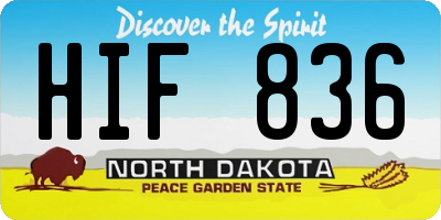 ND license plate HIF836