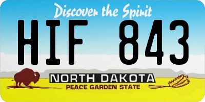 ND license plate HIF843