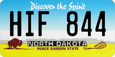 ND license plate HIF844