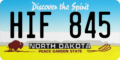 ND license plate HIF845