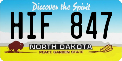 ND license plate HIF847
