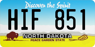 ND license plate HIF851