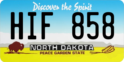 ND license plate HIF858