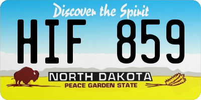 ND license plate HIF859