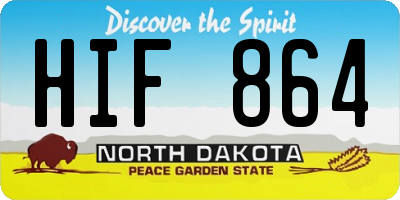ND license plate HIF864
