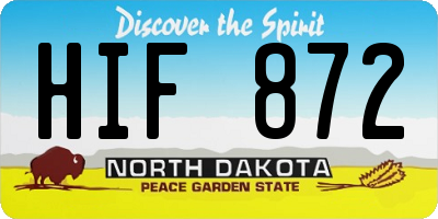 ND license plate HIF872