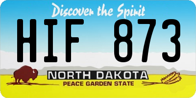 ND license plate HIF873