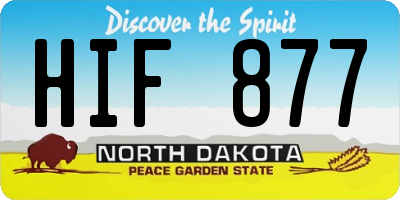 ND license plate HIF877