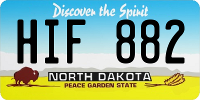 ND license plate HIF882