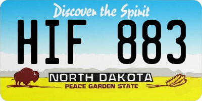 ND license plate HIF883