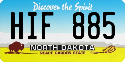 ND license plate HIF885