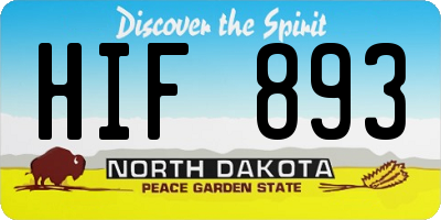 ND license plate HIF893