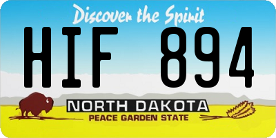 ND license plate HIF894