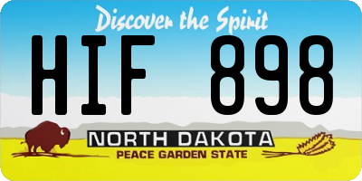 ND license plate HIF898