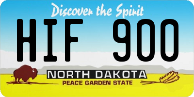 ND license plate HIF900