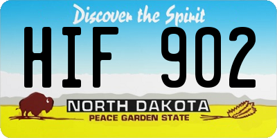 ND license plate HIF902
